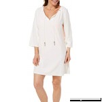 Paradise Bay Womens Solid Split Neck Terry Dress Cover-Up White B07MBGJSPG